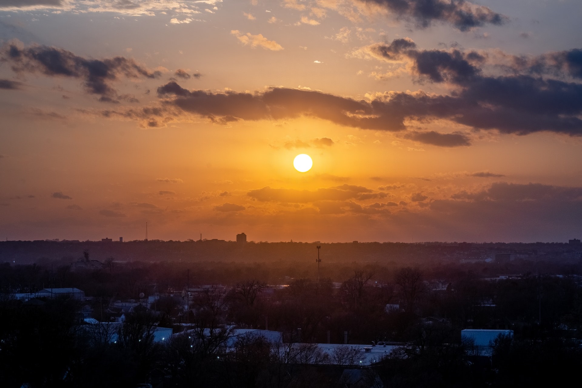 A view of the Sun over Council Bluffs, Iowa. 